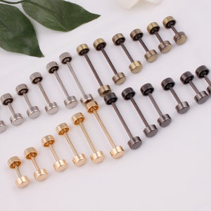 13-39mm metal wheel buckle cap dumbbell screw barbell flat head strap holder rivet stud post connector leathercraft hardware 2-4-10 pcs