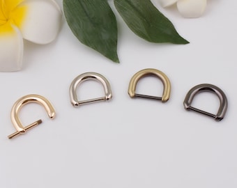 20mm Inner metal d ring horseshoe d ring screw d ring bag connector u shape ring bag hardware bag clasp screw shackle d rings 2-4-10 pcs