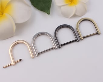 25mm Inner metal d ring horseshoe d ring screw d ring bag connector u shape ring bag hardware bag clasp screw shackle d rings 2-4-10 pcs