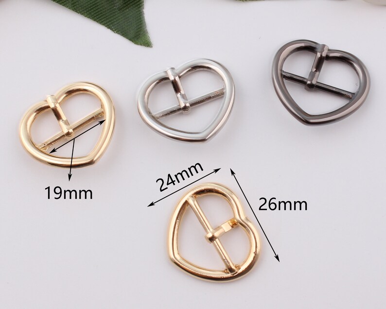 19mm inner 3/4 heart shape belt buckle strap buckle adjuster buckle webbing buckle purse single prong buckle bag purse hardware 2-4-10pcs image 2