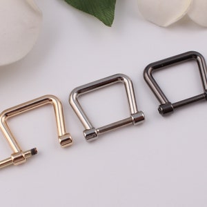 15mm Inner metal d ring horseshoe d ring screw d ring bag connector u shape ring bag hardware bag clasp screw shackle d rings 2-4-10 pcs