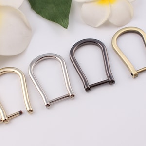 15mm Inner metal d ring horseshoe d ring screw d ring bag connector u shape ring bag hardware bag clasp screw shackle d rings 2-4-10 pcs