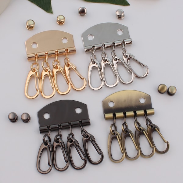 34mm（4 hook）key holder，Key wallet holder，keychain，Pocket key holder, Key pouch,keychain hardware，key case hardware 1-2-5 pcs