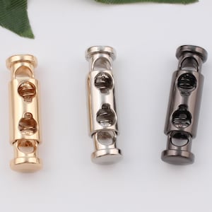 metal cord lock two holes cord lock stopper cord stopper cord-lock spring cord stop toggle stopper black cord lock 2-4-10 pcs