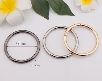 2,4 tum 61 mm inre runda fjäder-O-ringsspännen metall-O-ringar runda ringfjädergrindsring väska-O-ring tryckgrind karbinhake 2-4-10 st