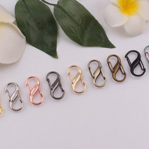 28mm metal rainbow matte black s biner carabiner dual gated s clasp key ring gated spring snap hook clasp alloy s carabiner 2-4-10-20pcs
