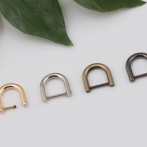 12mm Inner metal d ring horseshoe d ring screw d ring bag connector u shape ring bag hardware bag clasp screw shackle d rings 2-4-10 pcs