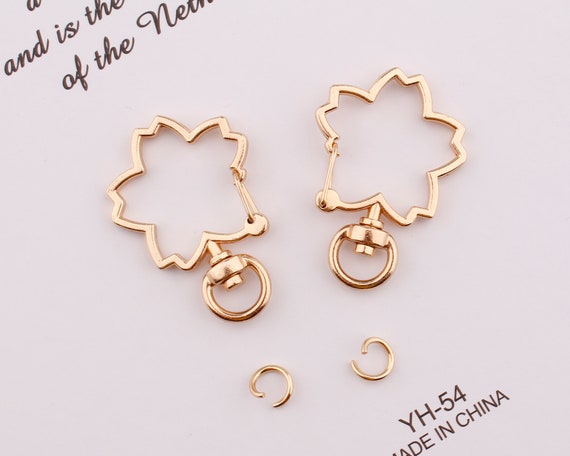 41mm×28mm Big Cherry Blossom Swlvel Snap Hook Key Chain Swivel