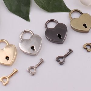 cadeado em forma de coração com chave amor cadeado casal presentes bolsa cadeado com chave conjunto presentes para amantes e presentes de dia dos namorados 38 mm × 30 mm 1-2-5 unidades