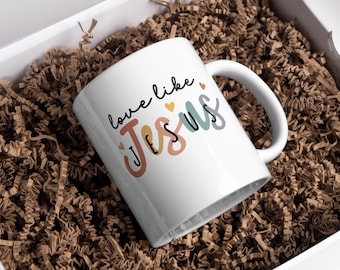 Love Like Jesus Coffee Mug – Colorful Christian Gift for Women