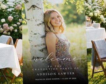 Custom Graduation Welcome Sign, Modern Party Decor (Class of 2027)