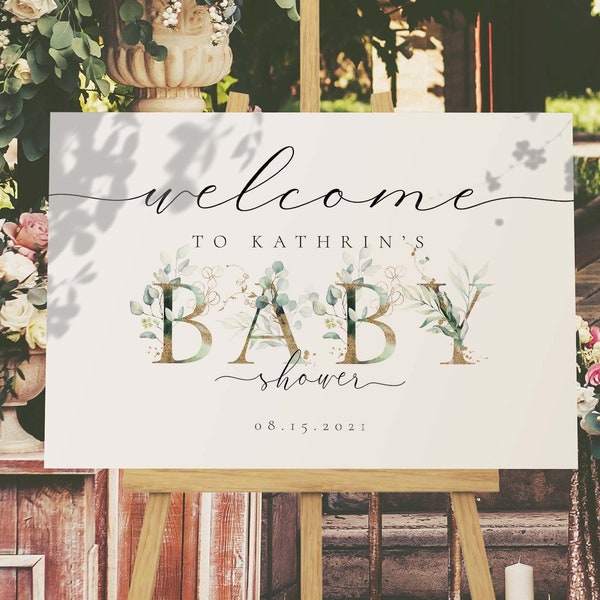 Baby Shower Welcome Sign Baby Shower Banner Outdoor Yard Sign Baby Shower Decorations Baby Shower Themes For Girls And Boys | Eve