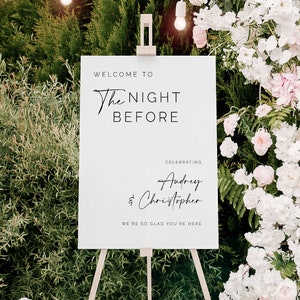 The Night Before Sign, Rehearsal Dinner Sign, Rehearsal Sign, Rehearsal Dinner Wedding Sign, Wedding Signs, Rehearsal Dinner Welcome Signs
