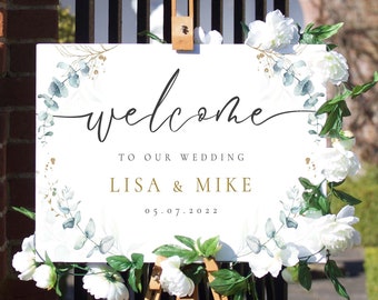 Custom Wedding Welcome Sign, Floral Wedding Decor