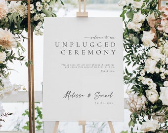 Unplugged Ceremony Sign, Unplugged Wedding, Welcome To Our Unplugged Wedding Sign