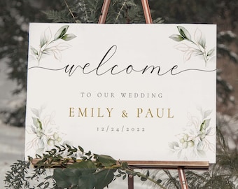 Winter Wedding Welcome Sign, Winter Wedding Sign, Welcome To Our Winter Wonderland Wedding, Winter Themed Wedding Outdoor Decor Signs