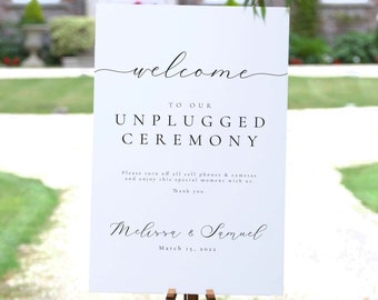 Unplugged Ceremony Sign, Unplugged Wedding, Welcome To Our Unplugged Wedding Sign, Wedding Welcome Sign