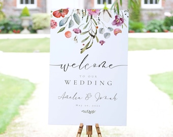 Wedding Welcome Sign Vertical, Welcome To Our Wedding Sign, Wedding Sign Portrait, Wedding Signs, Wedding Outdoor Sign Wedding Decor