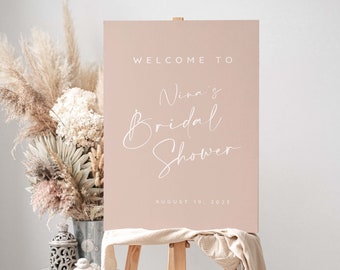 Bridal Shower Sign Cream, Bridal Shower Welcome Sign, Bridal Shower Decor Ideas Centerpieces, Modern Boho Theme