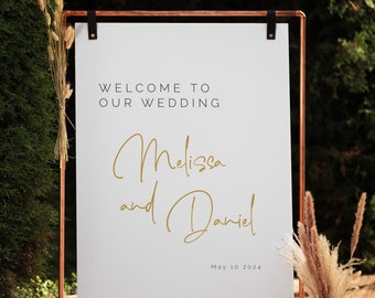 Wedding Welcome Sign, Wedding Sign, Welcome To Our Wedding Sign, Wedding Decor, Minimal Wedding Centerpieces