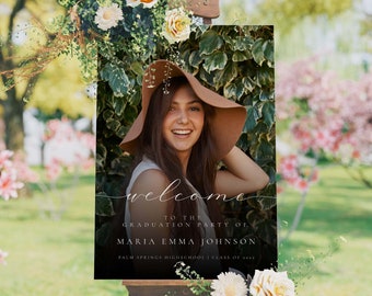 Graduation Welcome Party Sign Custom Photo Grad Party Sign Personalized Graduation Decoration High School Graduation College Graduation Sign