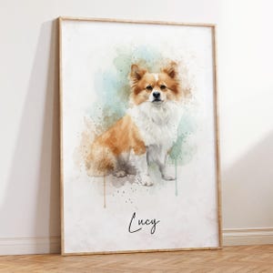 Custom Watercolor Pet Portrait, Dog & Cat Memorial Art - Etsy