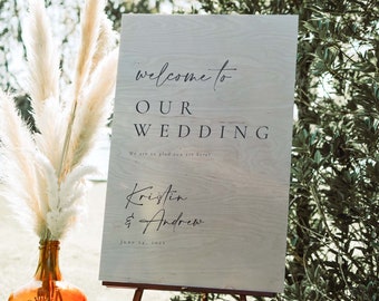 Rustic Wedding Welcome Sign, Personalized Wood