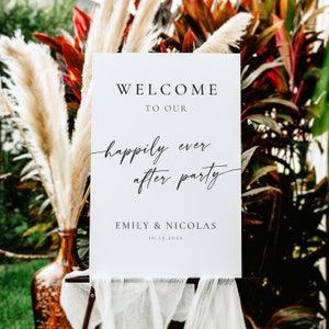 Happily Ever After Sign, Minimalist Wedding Welcome Sign, Welcome To Our Wedding Sign, Happily Ever After Party Welcome Sign