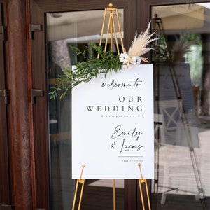 Wedding Welcome Sign, Wedding Sign, Welcome To Our Wedding Sign, Wedding Board Vertical | Emily