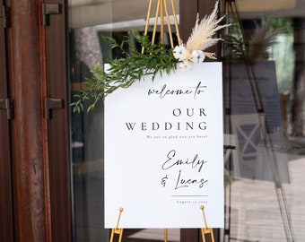Wedding Welcome Sign, Wedding Sign, Welcome To Our Wedding Sign, Wedding Board Vertical | Emily