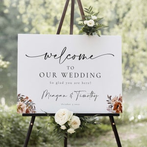 Fall Wedding Welcome Sign, Autumn Wedding Sign, Welcome To Our Wedding Sign, Fall Wedding Decor Centerpieces Our Wedding Board