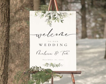 Winter Wonderland Wedding Welcome Sign, Vertical Winter Wedding Sign, Welcome To Our Winter Wonderland Wedding, Winter Themed Wedding Sign