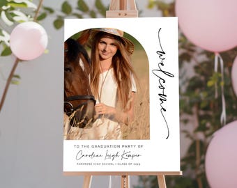 Custom Graduation Welcome Sign, Photo Party Decor (Class of 2026)