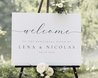 Rehearsal Dinner Sign, Rehearsal Dinner Welcome Sign, Rehearsal Dinner Welcome Signs, Rehearsal Dinner Decorations