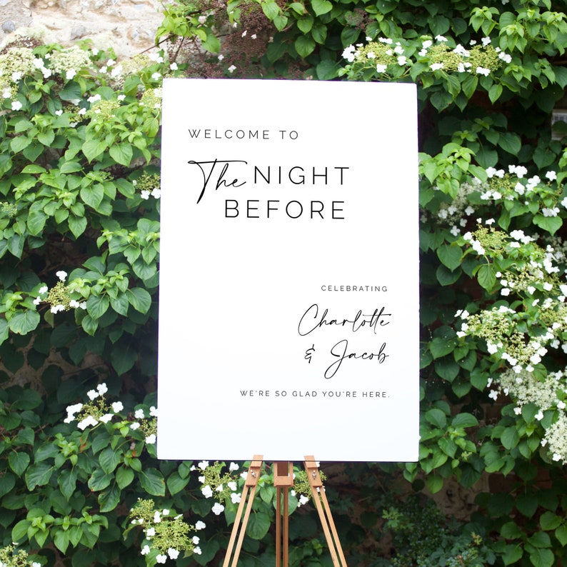 The Night Before Sign, Rehearsal Dinner Sign, Rehearsal Sign, Rehearsal ...