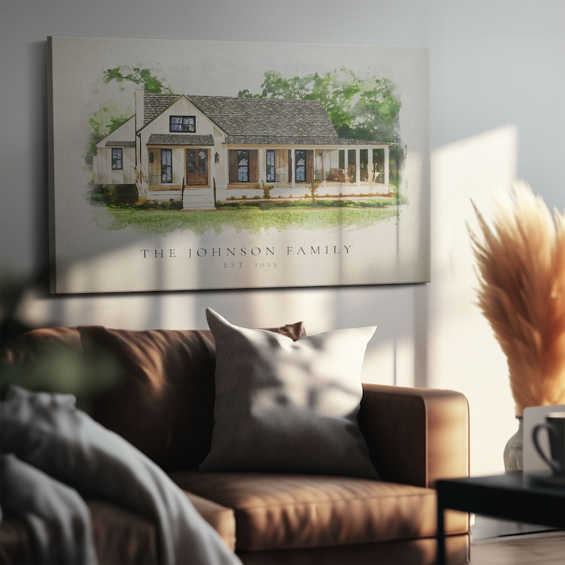 Watercolor Painting From Photo, Custom House Picture Into Digital Painting, Custom Home Portrait, Realtor Closing Gift, Housewarming Gift image 8
