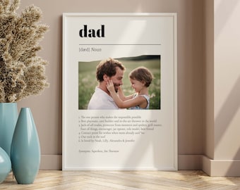 Personalized Dad Definition Photo Print, Father's Day Gift