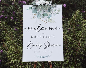 Custom Baby Shower Sign, Modern Boho Baby Shower Handwritten Font Sign, Baby Shower Welcome Sign, Baby Shower Centerpieces