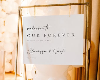 Wedding Welcome Sign, Personalized Wedding Sign, Welcome To Our Forever Sign, Custom Wedding Board