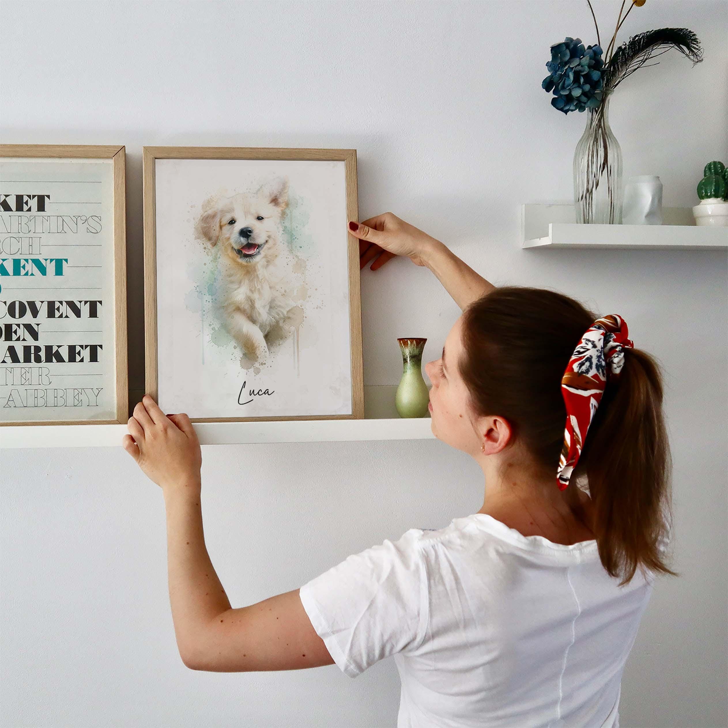 Custom Watercolor Pet Portrait, Dog & Cat Memorial Art - Etsy