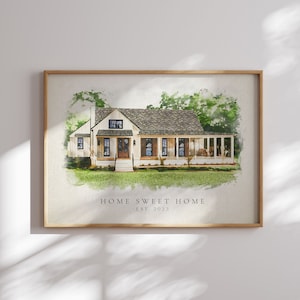 watercolor house portrait