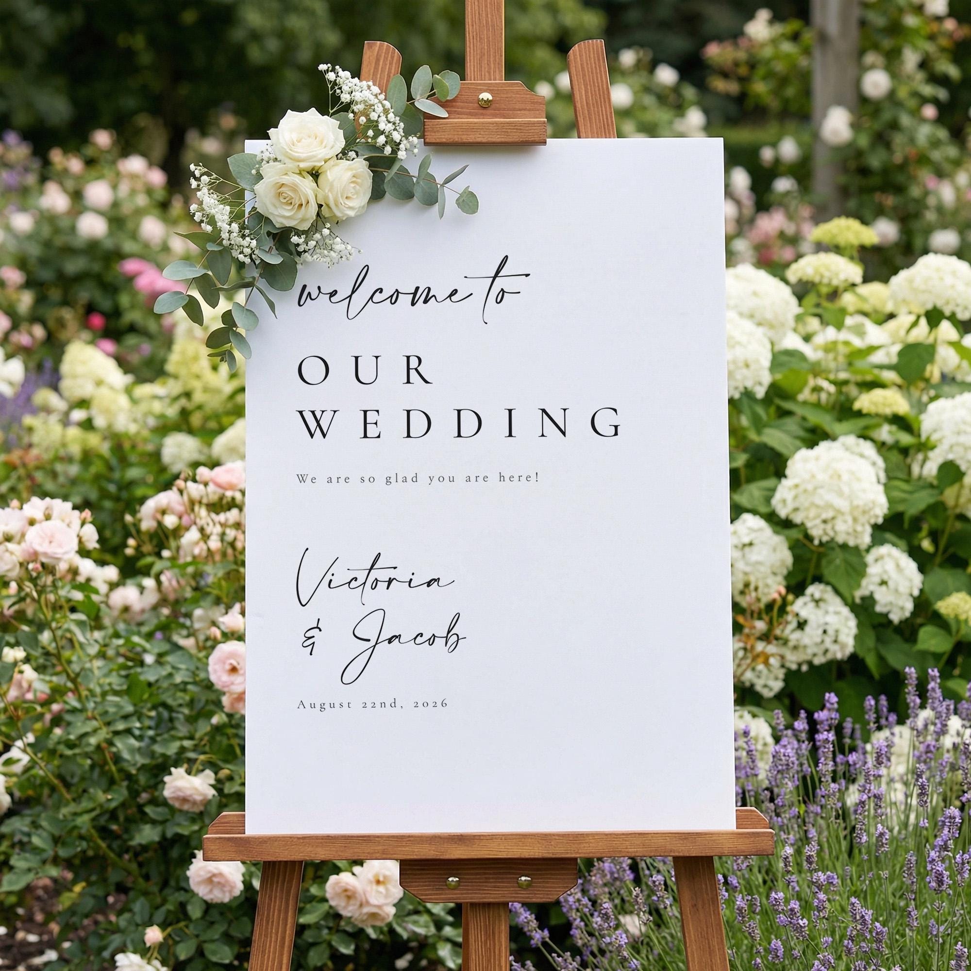 Handcrafted Vertical Welcome Sign