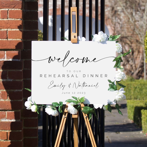 Rehearsal Dinner Sign, Rehearsal Sign, Rehearsal Dinner Wedding Sign, Wedding Signs, Rehearsal Dinner Welcome Signs | Liv