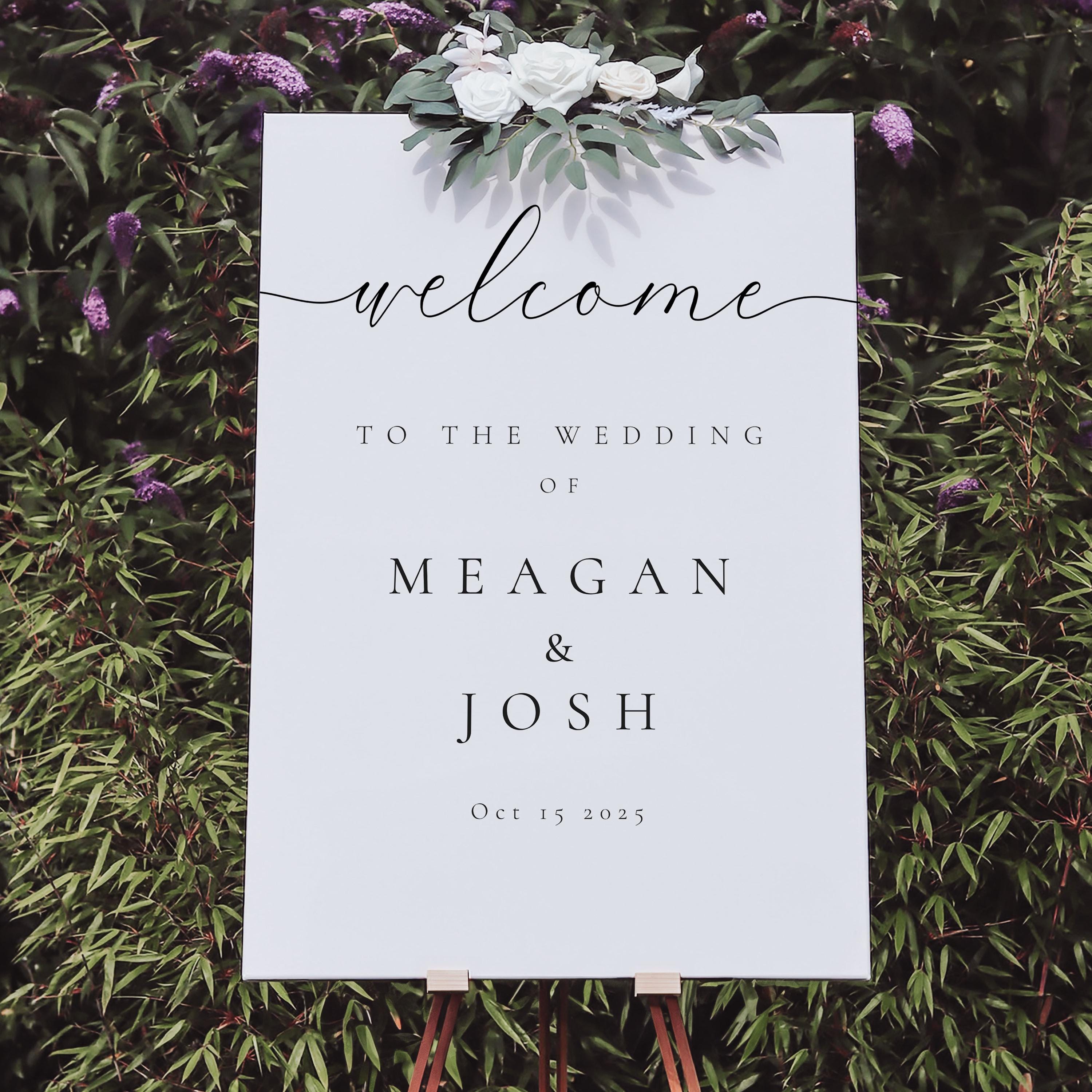 Wedding Welcome Sign, Elegant Wedding Sign, Welcome To Our Wedding Sign, Wedding Board Vertical