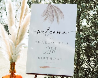 Editable Birthday Welcome Sign Template (Digital Download)