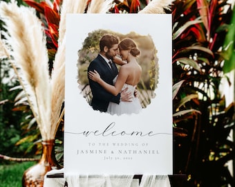 Personalized Wedding Welcome Sign with Photo (Digital Download)