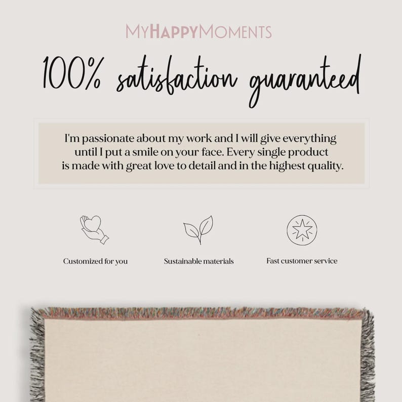 Personalized Blankets Satisfaction Guarantee