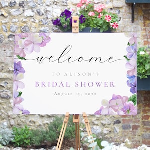 Bridal Shower Sign, Bridal Shower Welcome Sign, Bridal Shower Sign Hydrangea, Bridal Shower, Bridal Shower Decoration, Bridal Shower Floral