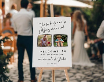 Personalized Photo Wedding Welcome Sign, Rehearsal Sign