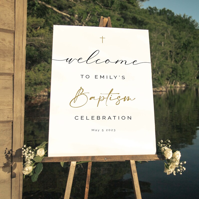 Personalized Baptism Welcome Sign, Custom Party Decor - Etsy